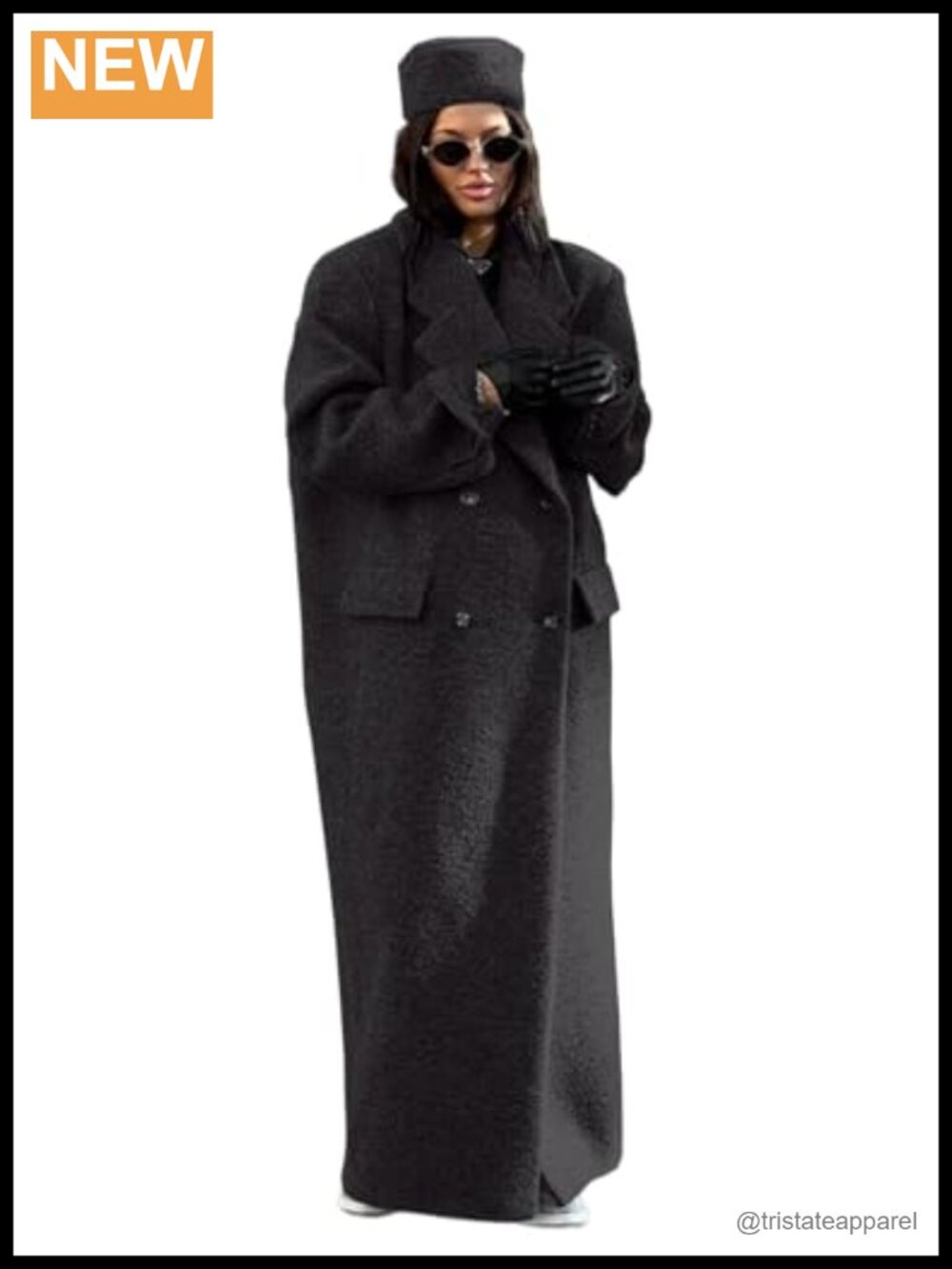 Women's Faux Suede Long Maxi Peacoat Oversized Winter Coat